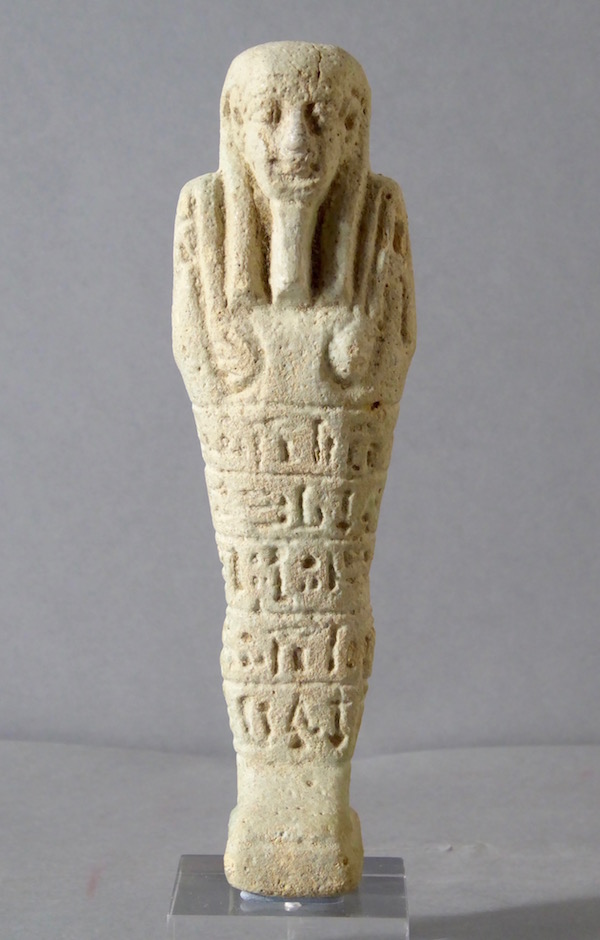 Ancient Egyptian faience shabti <br/> with hieroglyphic inscriptions by 